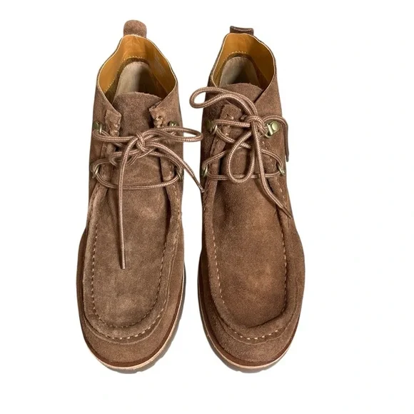 Kork-Ease Wales Brown Suede Lace Up Boots 9.5 Chunky Heel Leather Upper Lug Sole - Picture 2 of 12